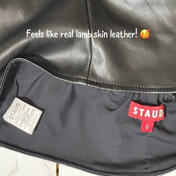 #T188 STAUD Kai Cropped Vegan Leather Halterneck Top Black SIZE 6 NWT $198 - Picture 16 of 16